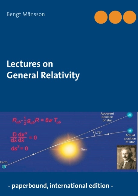 Omslag: Lectures on General Relativity : - paperbound edition -