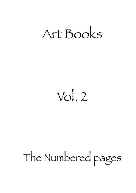 Omslag: The numbered pages : Art Books volume 2