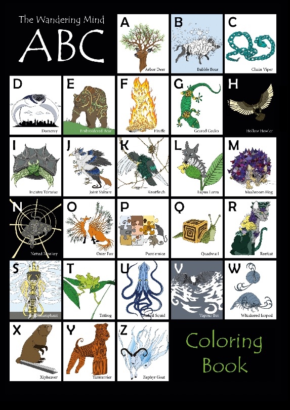 Omslag: The wandering mind ABC : coloring book