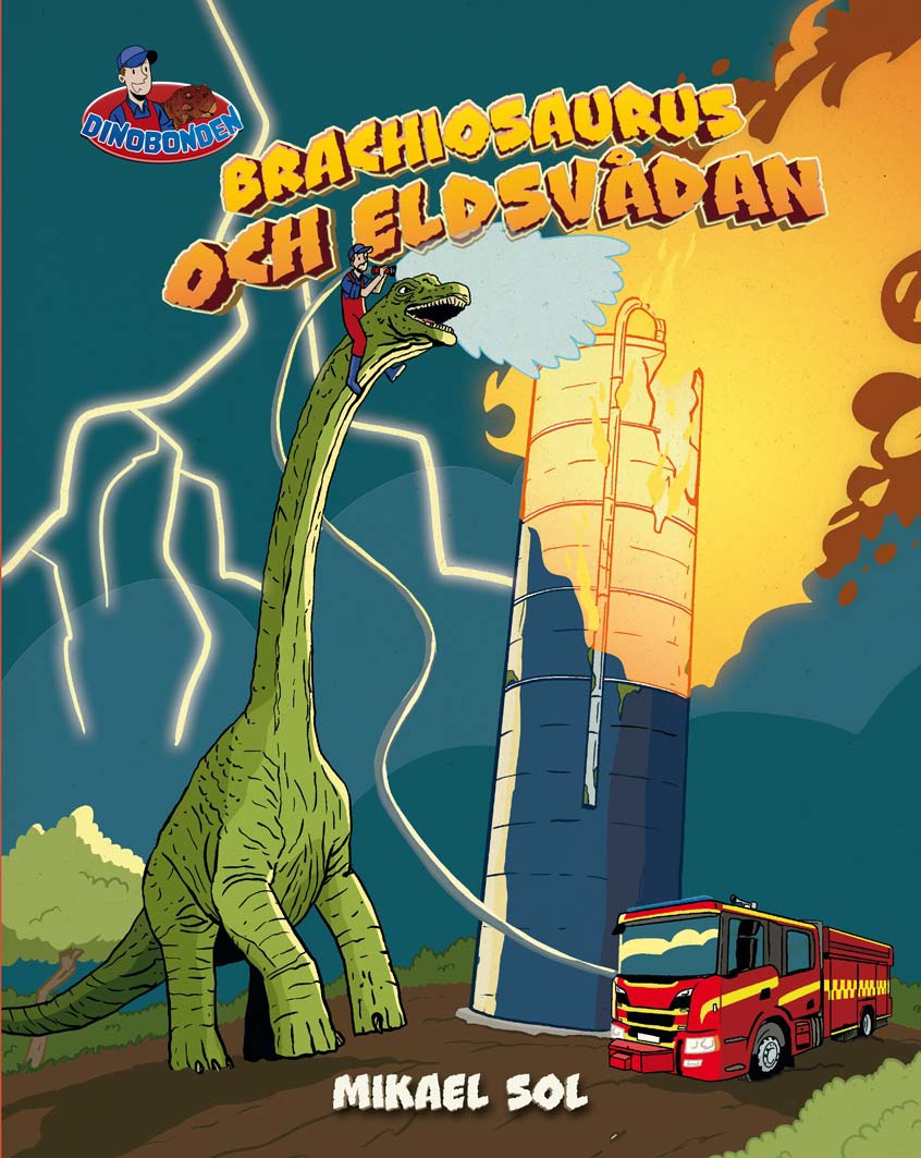 Omslag: Brachiosaurus och eldsvådan