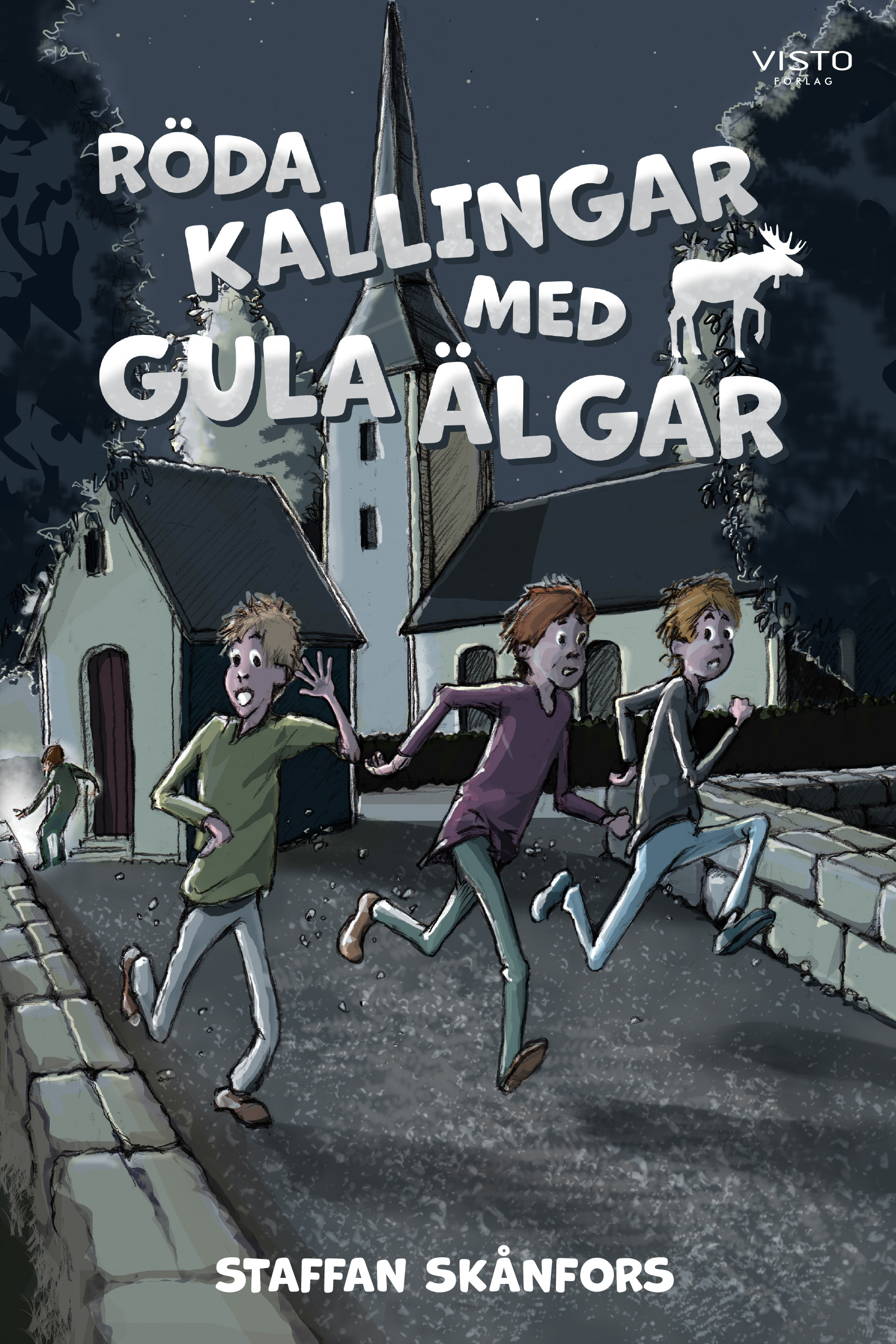 Omslag: Röda kallingar med gula älgar