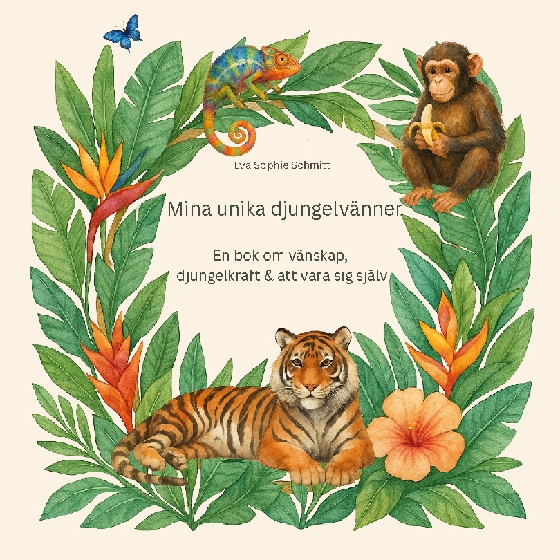 Omslag: Mina unika djungelvänner : En bok om vänskap, djungelkraft och att vara sig