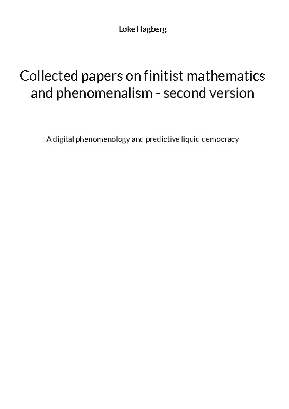 Omslag: Collected papers on finitist mathematics and phenomenalism - second version