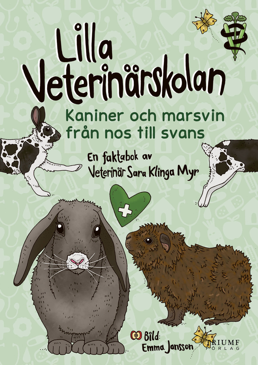 Omslag: Lilla veterinärskolan - kaniner och marsvin från nos till svans