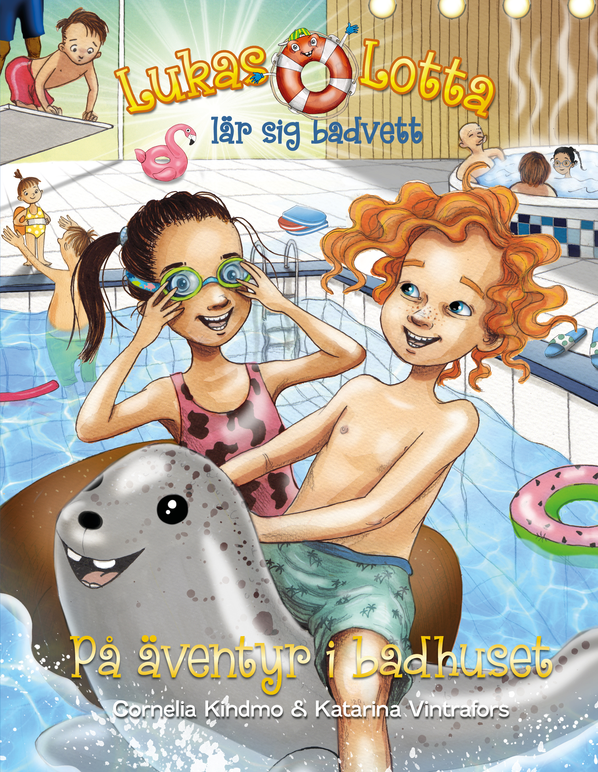 Omslag: Lukas och Lotta lär sig badvett. På äventyr i badhuset