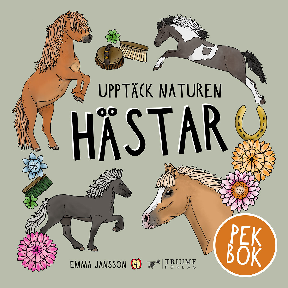 Omslag: Upptäck naturen hästar - pekbok!